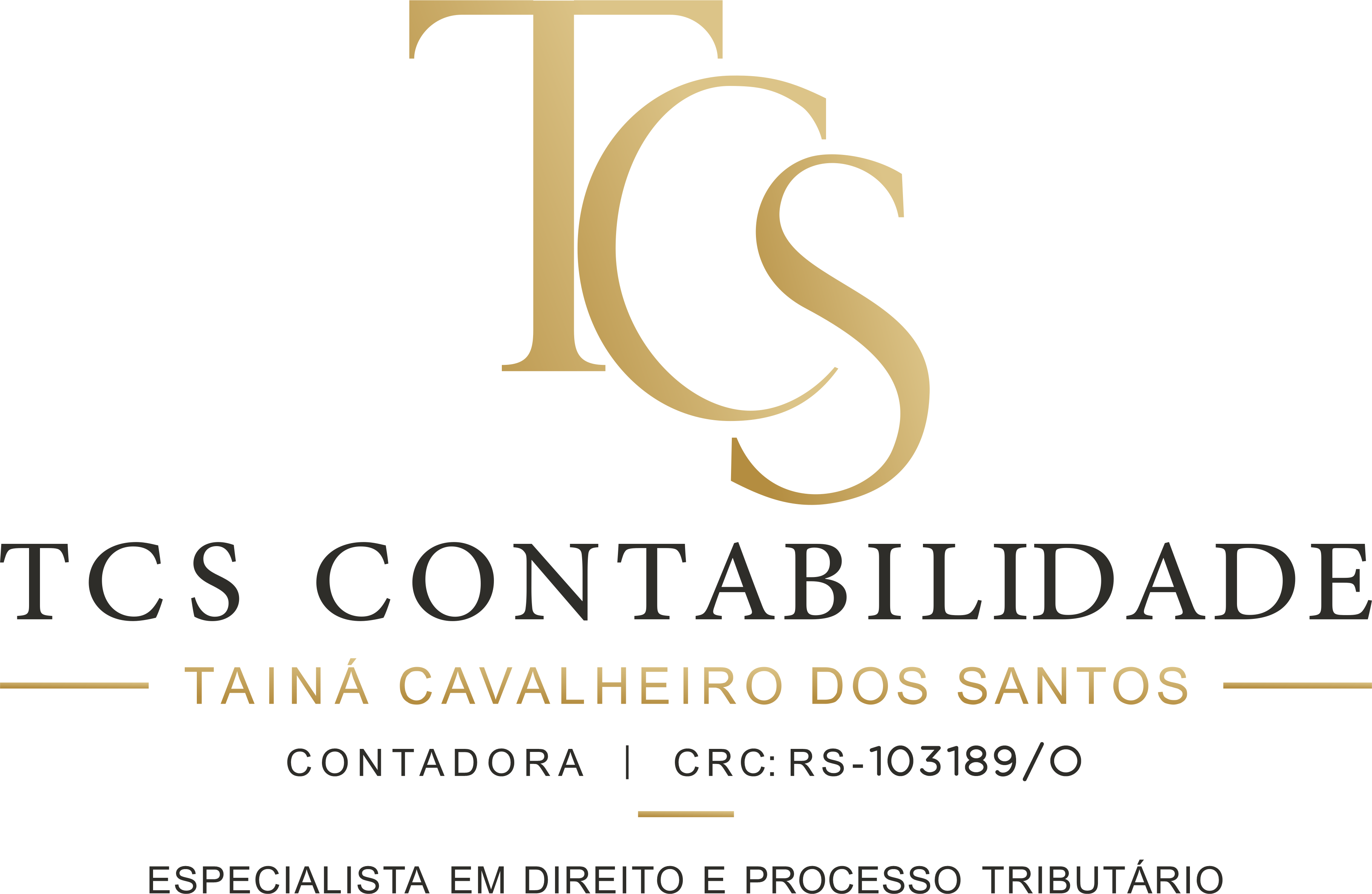 TCS Contabilidade — Tainá Cavalheiro dos Santos, Contadora, CRC/RS 103189/O
